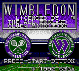 Wimbledon title screen for Sega Game Gear